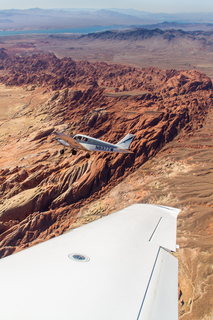 N8377W in flight over Valley of Fire