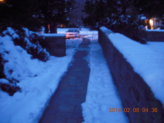 snow with downed wires at Betsy's place