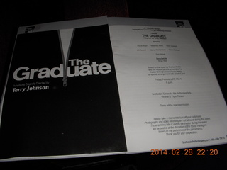 The Graduate as a radio play in Scottsdale - program