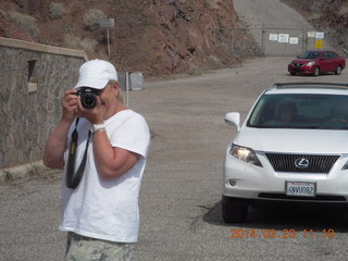 drive to Desert Bar near Parker - Lake Havasu Dam - Valerie taking my picture