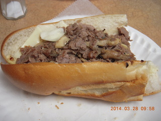 half a Philly cheesesteak (I already ate the other half)