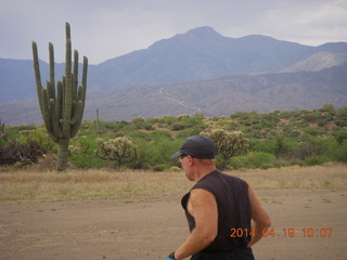 Adam running at Grand Gulch (tripod and timer)