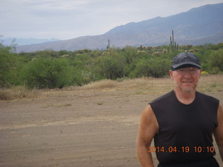 Adam running at Grand Gulch (tripod and timer)