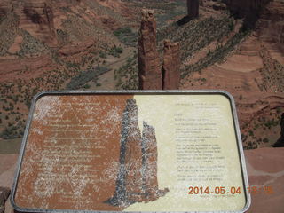 Canyon de Chelly - Spider Rock viewpoint sign and rock