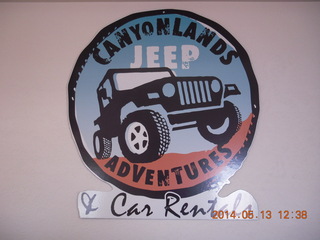 150 8md. Canyonlands Jeep Adventures sign