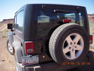 115 8mf. White Rim Road drive - my rental Jeep parked
