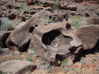 138 8mf. Canyonlands National Park - Lathrop hike - cool hollowed-out rocks
