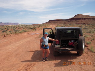 280 8mf. Canyonlands National Park - Lathrop hike - Jeep + Adam on White Rim Road