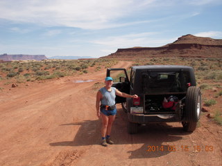 281 8mf. Canyonlands National Park - Lathrop hike - Jeep + Adam on White Rim Road