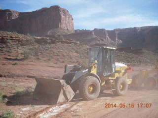 374 8mf. Canyonlands National Park - White Rim Road drive - construction machinery