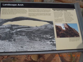 21 8mg. Arches National Park - Devil's Garden hike - Landscape Arch sign