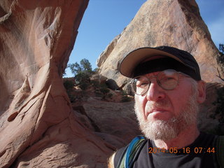 45 8mg. Arches National Park - Devil's Garden hike - Adam at Double O Arch