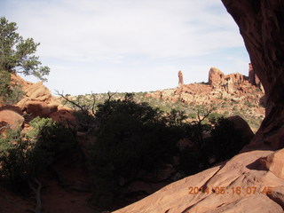 48 8mg. Arches National Park - Devil's Garden hike - Dark Angel from Double O Arch