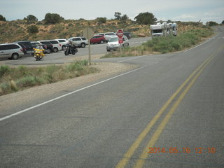 141 8mg. Arches National Park drive - lots of cars parked