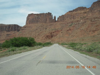 drive to Fisher Tower along highway 128