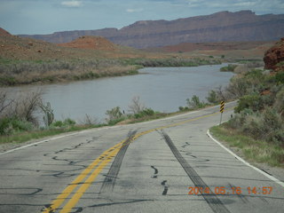 drive to Fisher Tower along highway 128 - Colorado River