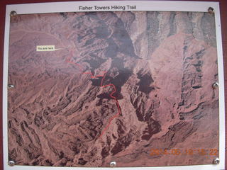 205 8mg. Fisher Tower hike - map