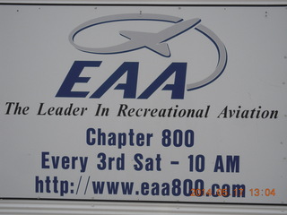148 8mh. Mack Mesa airport - EAA Chapter 800 sign