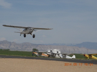 161 8mh. Mack Mesa airport - landing airplane