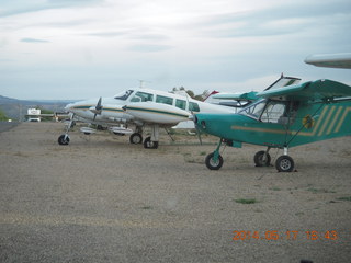 Mack Mesa airport - his wife, also a helicopter pilot