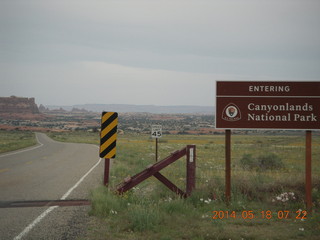 driving to Needles - Canyonlands National Park sign