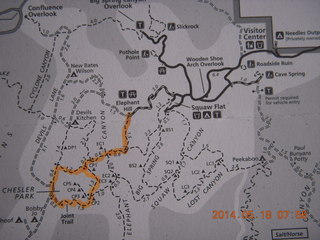Canyonlands National Park - Needles map of my hike