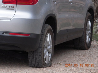 50 8mj. Canyonlands National Park - Needles - Elephant Hill parking area - flat tire, bad news for somebody