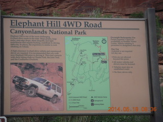51 8mj. Canyonlands National Park - Needles - Elephant Hill trailhead sign