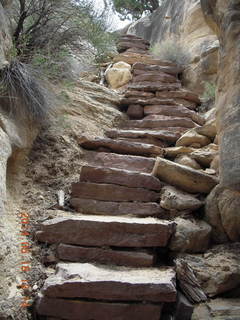 Canyonlands National Park - Needles - Elephant Hill + Chesler Park hike - steps - slot or fissure - steps