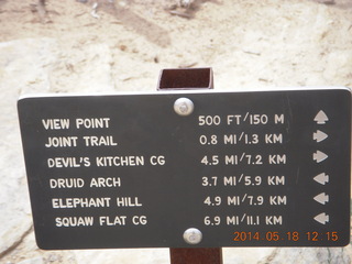 240 8mj. Canyonlands National Park - Needles - Elephant Hill + Chesler Park hike - sign