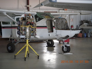 airplane being worked on at CNY