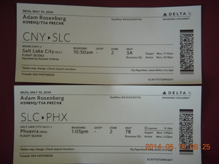 12 8mk. boarding passes for flying commerial CNY-to-PHX