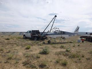 23 8mw. disassembly of n8377w at sand wash airstrip