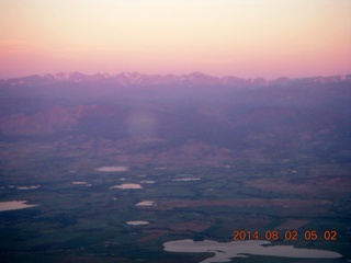 aerial - pre-dawn view of the front range of the Rockies