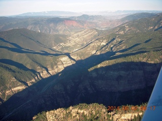 54 8q2. aerial - Colorado - Rocky Mountains - along I-70