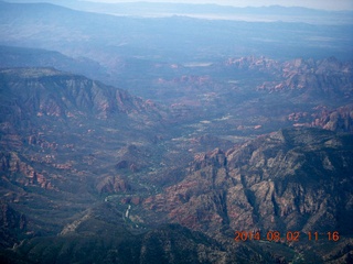220 8q2. aerial - Sedona on a cloudy day