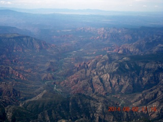 221 8q2. aerial - Sedona on a cloudy day