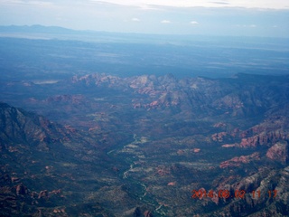 222 8q2. aerial - Sedona on a cloudy day