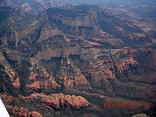 aerial - Sedona on a cloudy day