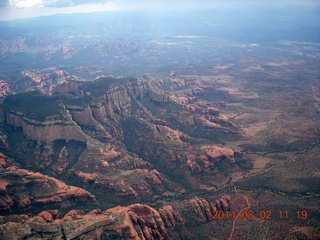 aerial - Sedona on a cloudy day