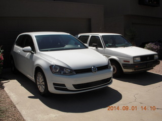 my new 2015 VW Golf and my old 1987 Golf