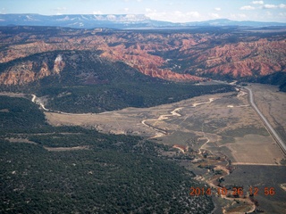 aerial - west of Bryce Canyon