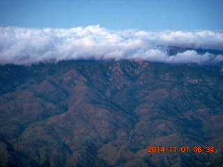 3 8t1. aerial - clouds over the mountains