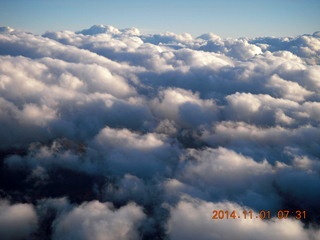 aerial - clouds over the mountains