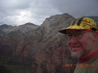 Zion National Park Angels Landing hike - Adam at the top