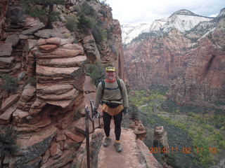 Zion National Park Angels Landing hike - Adam and chains
