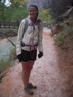 Zion National Park - down from Angels Landing - runner Hillary