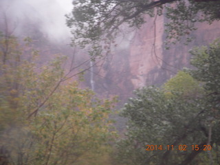 Zion National Park - down from Angels Landing - temporary waterfall