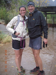186 8t2. Zion National Park - runners Hillary and boyfriend