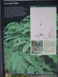 40 8t3. Zion National Park - dawn Riverwalk  sign